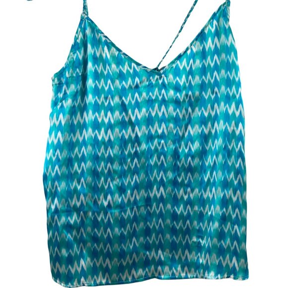 Paloma Blue Capri Printed 100% Silk-Satin Camisole Size M NWOT - Picture 8 of 15